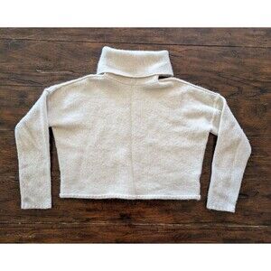 JAMES PERSE 100% Cashmere Mock Neck Sweater Size 2 Cream Shrunken Ultra-Cropped